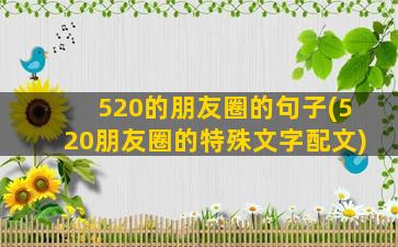 520的朋友圈的句子(520朋友圈的特殊文字配文)