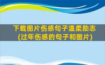 下载图片伤感句子温柔励志(过年伤感的句子和图片)