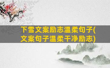 下雪文案励志温柔句子(文案句子温柔干净励志)