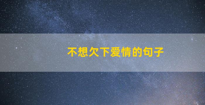 不想欠下爱情的句子