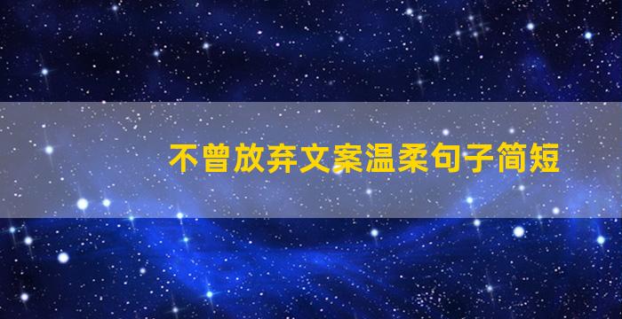 不曾放弃文案温柔句子简短