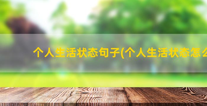 个人生活状态句子(个人生活状态怎么写)