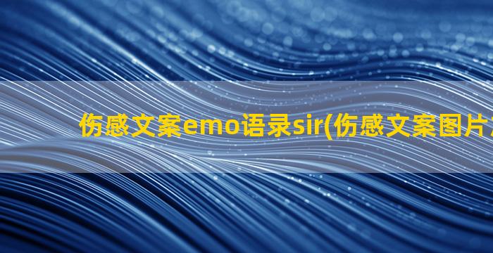 伤感文案emo语录sir(伤感文案图片加文字)