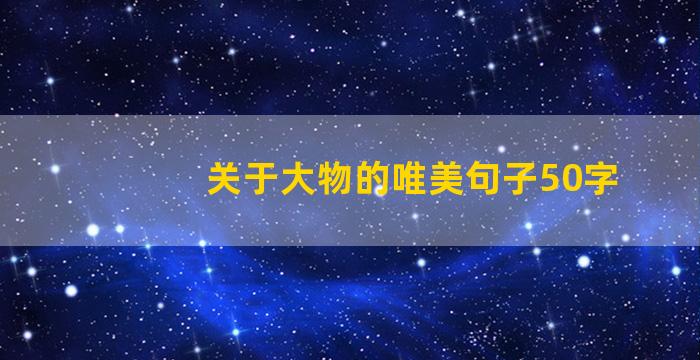 关于大物的唯美句子50字