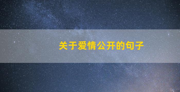 关于爱情公开的句子