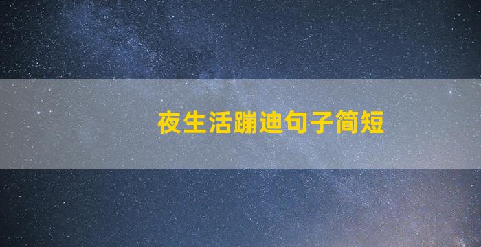 夜生活蹦迪句子简短