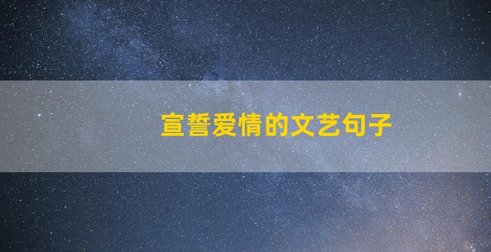 宣誓爱情的文艺句子