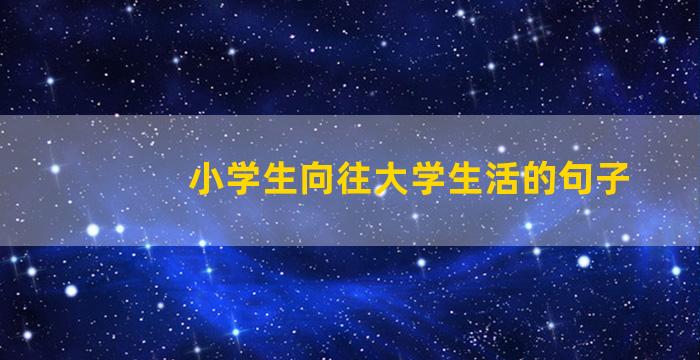 小学生向往大学生活的句子