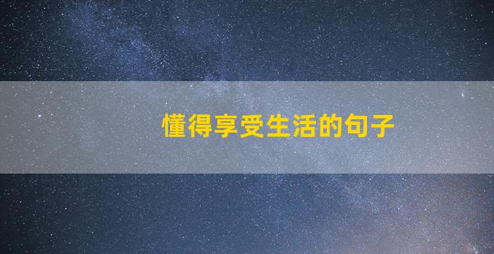 懂得享受生活的句子