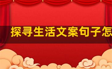 探寻生活文案句子怎么写