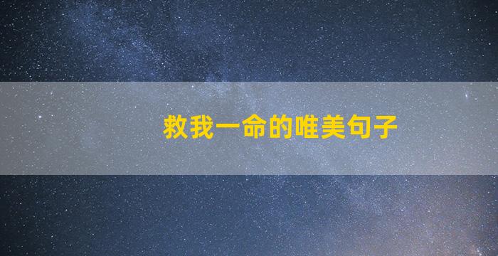 救我一命的唯美句子