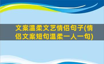 文案温柔文艺情侣句子(情侣文案短句温柔一人一句)