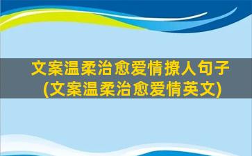 文案温柔治愈爱情撩人句子(文案温柔治愈爱情英文)