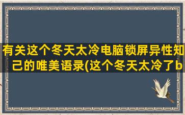 有关这个冬天太冷电脑锁屏异性知己的唯美语录(这个冬天太冷了by)