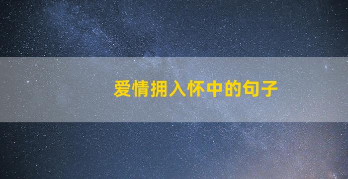 爱情拥入怀中的句子