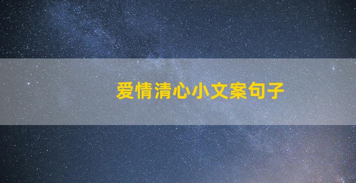 爱情清心小文案句子