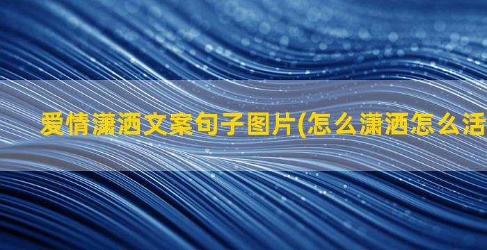 爱情潇洒文案句子图片(怎么潇洒怎么活文案句子)