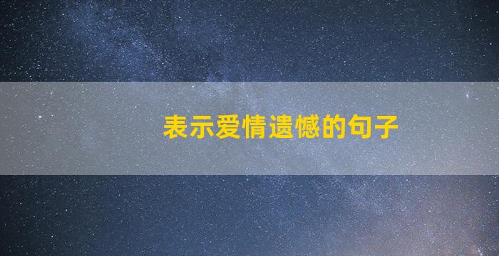 表示爱情遗憾的句子