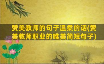 赞美教师的句子温柔的话(赞美教师职业的唯美简短句子)