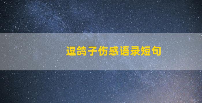 逗鸽子伤感语录短句